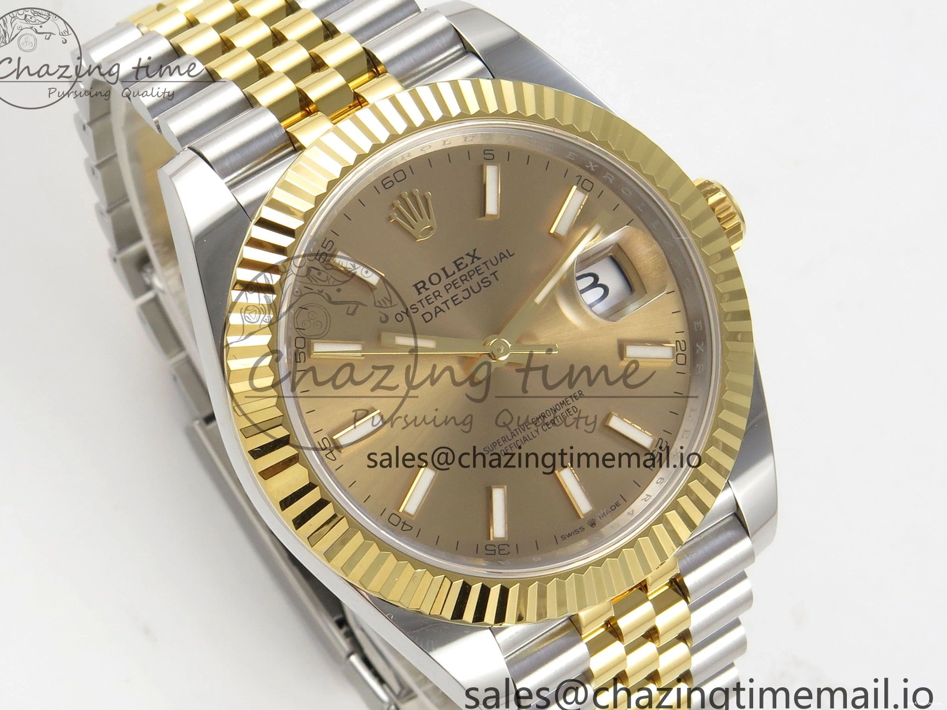 1227 DateJust 41 126333 SS YG ARF 1:1 Best Edition YG Stick Dial on Jubilee Bracelet SH3235 (Weighted) Effortless 216